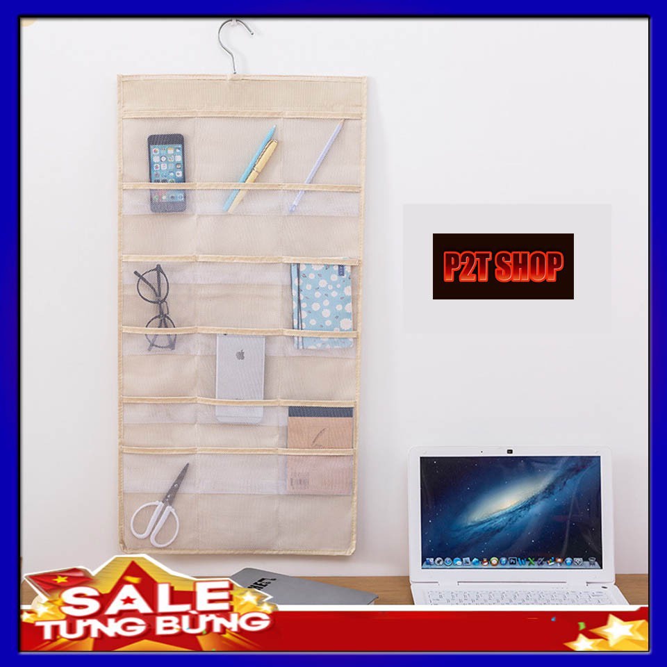 [ BAO GIÁ TOÀN QUỐC ] TÚI TREO ĐỒ LÓT TREO TẤT 2 MẶT 30 NGĂN HÀNG DÀY LOẠI 1 KÈM MÓC DÁN CƯỜNG LỰC