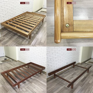 Giường lắp ghép gỗ sồi tự nhiên bảo hành 5 năm, giường gỗ thông minh nhiều màu