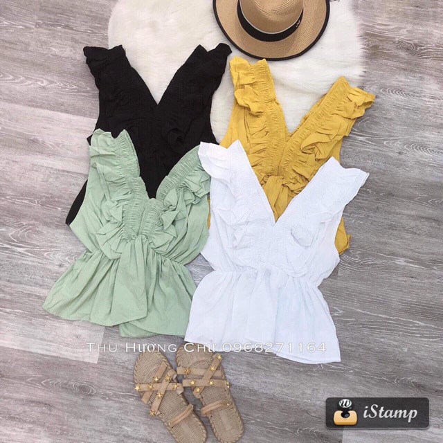 Áo viền bèo cổ timm