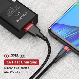 USLION 1M 3A Fast Charging Micro USB Cable for Xiaomi Redmi Samsung  Cord Android Micro usb Cable