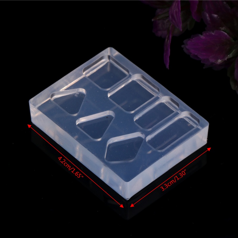 Sa Khuôn Silicon Trong Suốt Hình Chữ Nhật Làm Trang Sức DIY