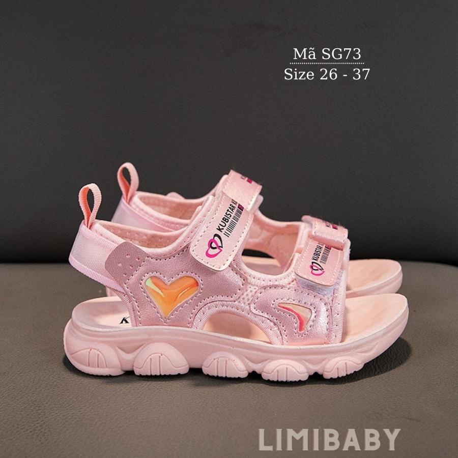 Giày sandal bé gái đi học màu hồng dép quai hậu  thoáng khí êm phù hợp cho trẻ em nữ đi học đi chơi SG73