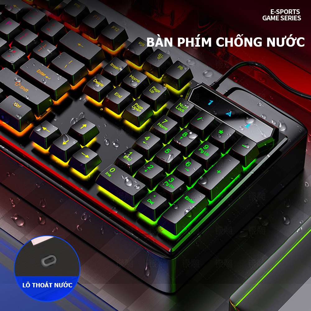 Bàn phím máy tính gaming có dây V4 siêu bền gọn nhẹ phù hợp văn phòng và chơi game