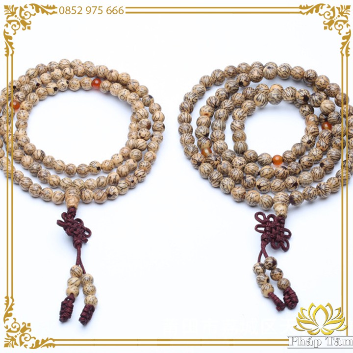 Chuỗi Vòng Tay 108 Hạt Bồ Đề Đài Loan Niệm Phật Dây Đồng Kết - Tâm Phong Thủy