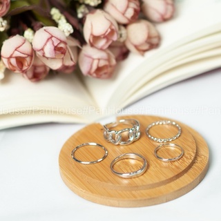 Set nhẫn nữ 5 chiếc basic màu vàng gold panhouse