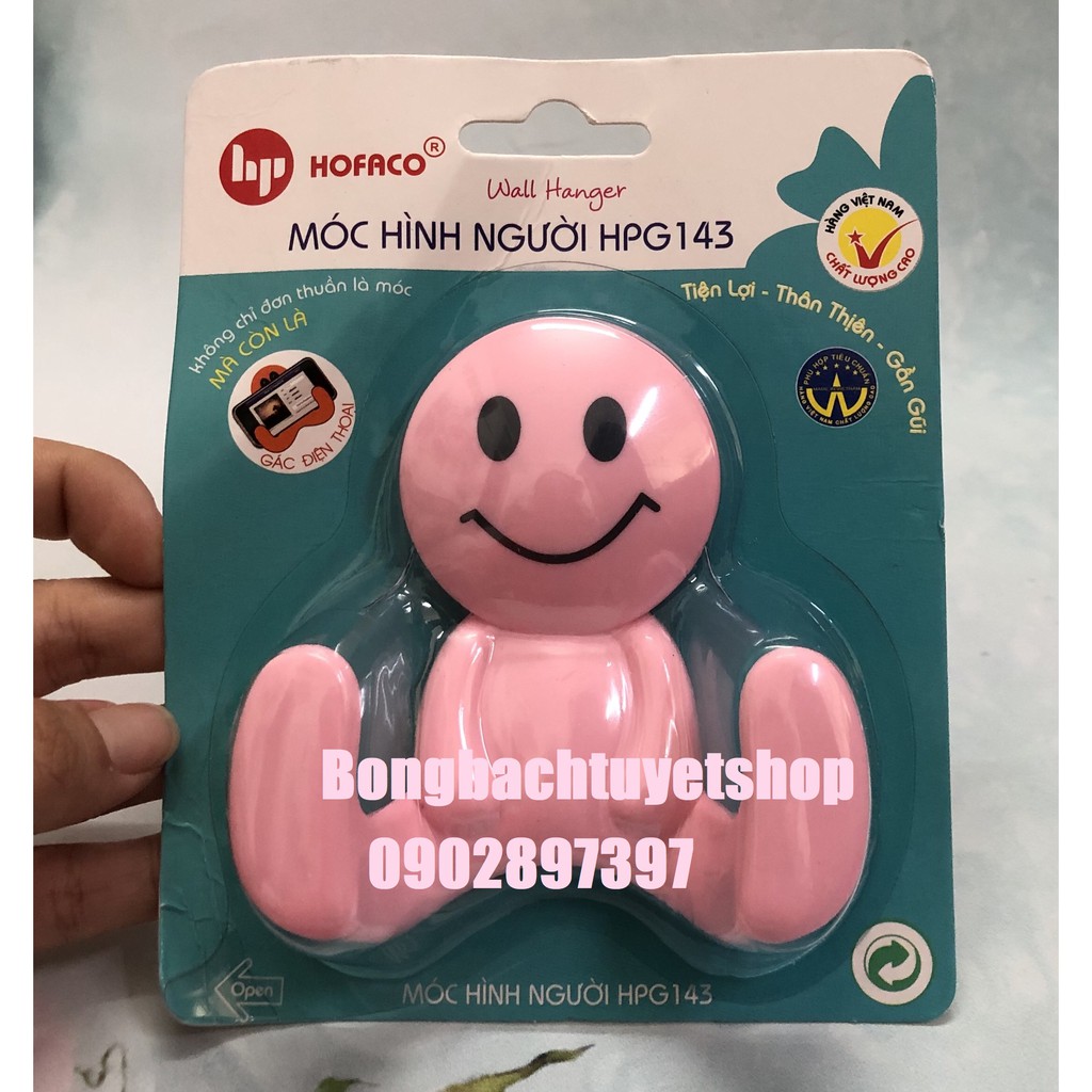 Móc dán tường hình người đa năng HPG143 - Móc nhựa HOFACO treo dính tường siêu tiện lợi