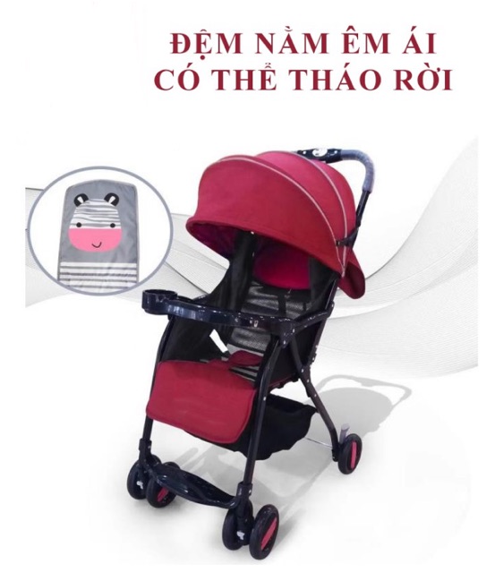 Xe đẩy trẻ em gấp gọn nhiều tư thế có đệm rời và lưới nằm cho mùa hè BLB 769 mẫu mới 2021