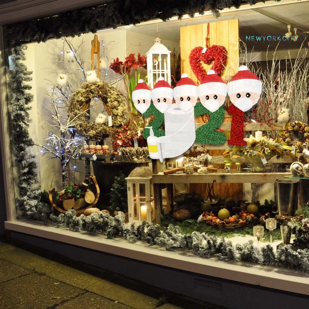 Đề Can Dán Trang Trí Cửa Kính Họa Tiết Giáng Sinh Sáng Tạo