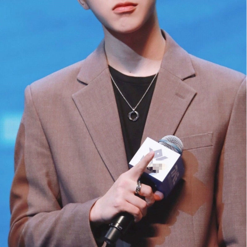 Dây Chuyền Mặt Nhẫn Đôi Phong Cách hiphop Đường Phố Cá Tính 22362 Dành Cho Nam Và Nữ