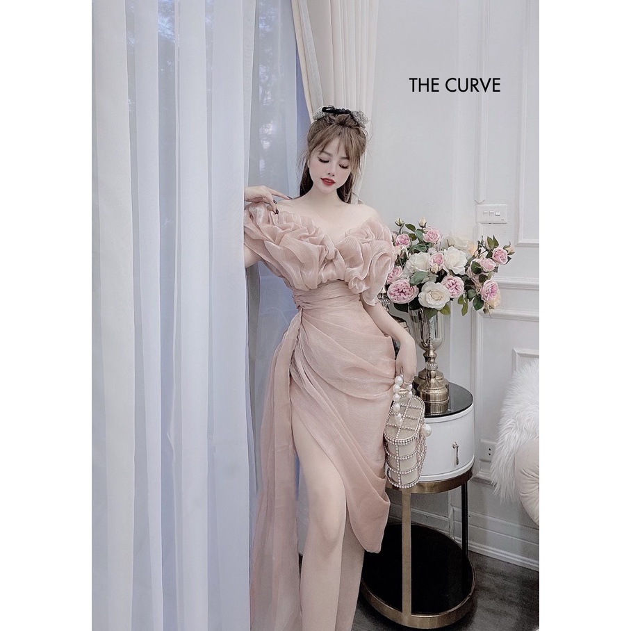 Đầm Tơ Organza Body Xẻ Tà Nơ Eo Trễ Vai Xoắn Bèo Ngực Nhún Sườn (TTO12) - 5 Màu Đen, Đỏ, Trắng, Nude, Hồng - Ảnh Thật | BigBuy360 - bigbuy360.vn