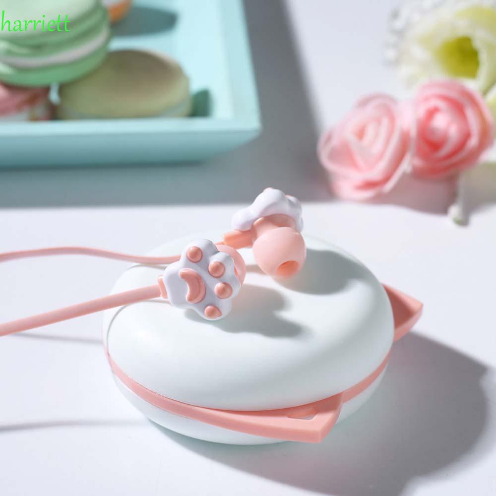 Tai Nghe Nhét Tai Jack 3.5mm Có Micro Hình Chân Mèo Đáng Yêu