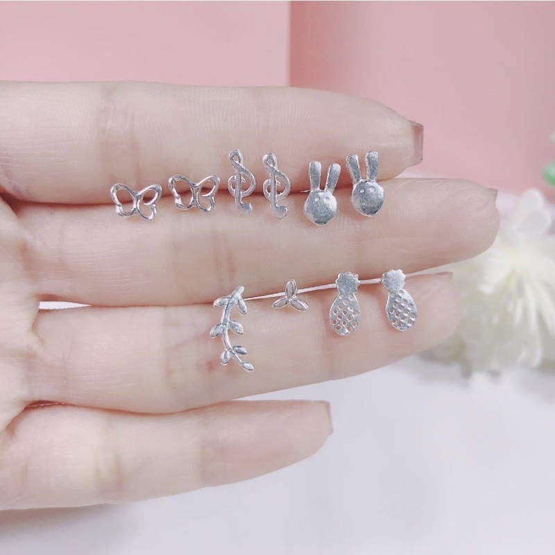 Bông tai bạc ta dáng nụ , khuyên tai bạc ta - Vàng Bạc Khải Khải