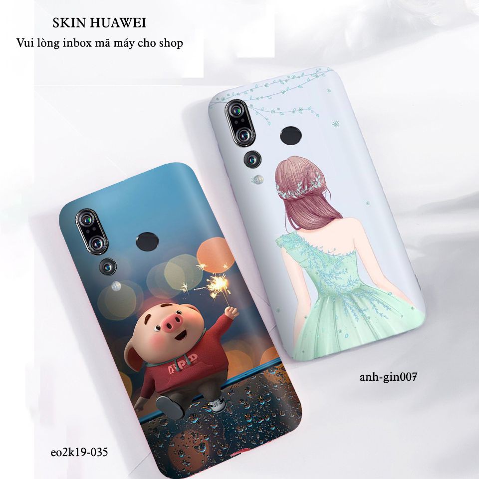 Skin dán cho các dòng điện thoại Huawei Nova 2i - Nova3e - Nova 3i in hình heo con đáng yêu