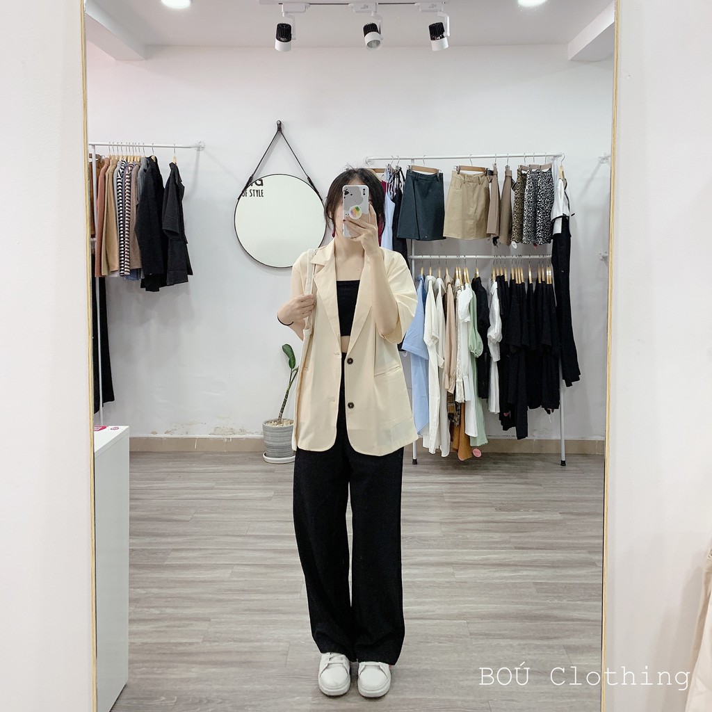 Áo blazer tay ngắn thanh lịch chất đẹp dành cho nữ (Ảnh thật) | BigBuy360 - bigbuy360.vn