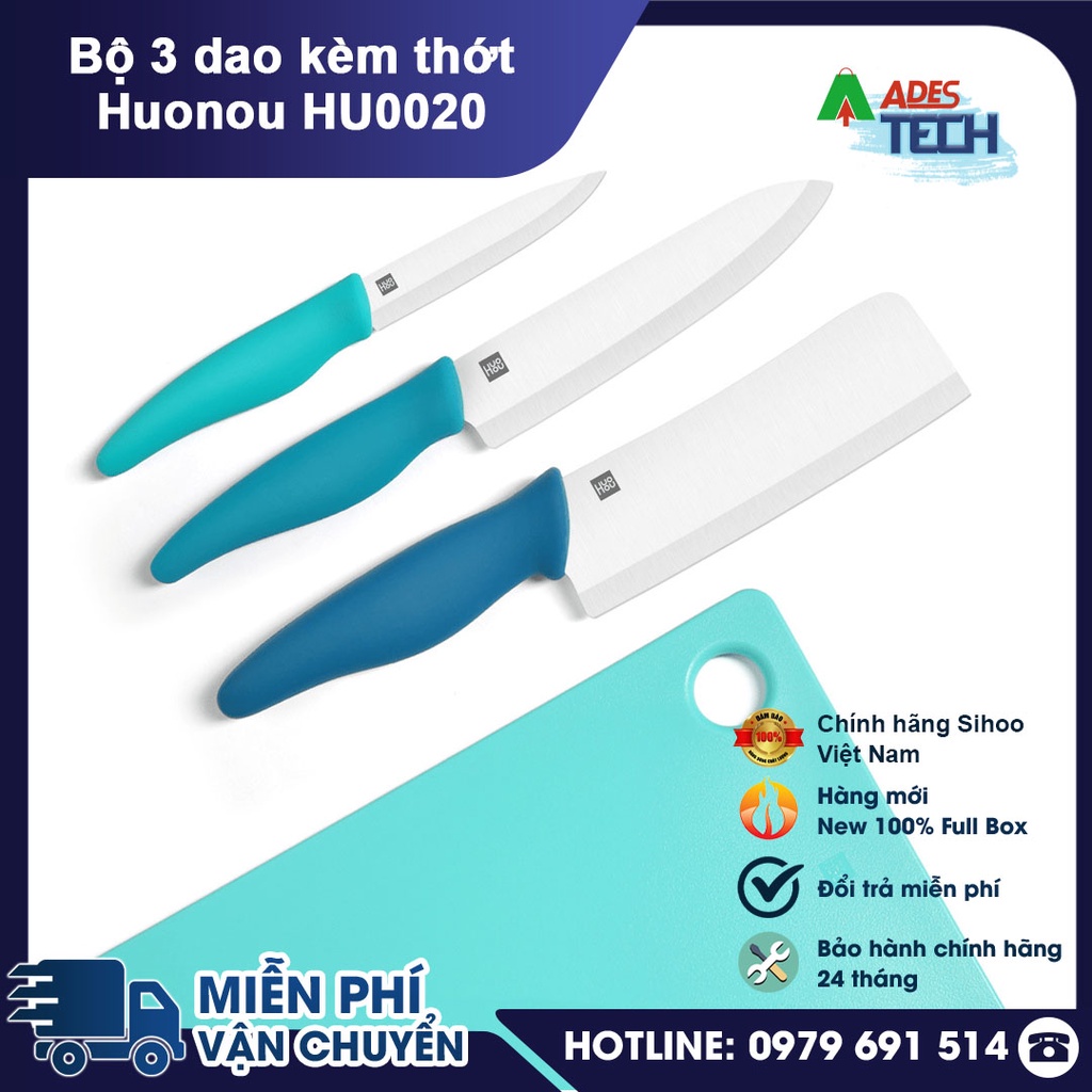Bộ 3 dao gốm kèm thớt Xiaomi HuoHuo HU0020