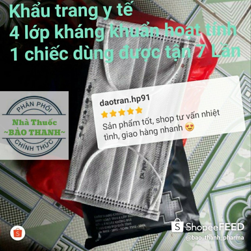 khẩu trang 4 LỚP THAN HOẠT TÍNH DR MASK ( 1 túi có 10 chiếc - 1 CHIẾC TÁI SỬ DỤNG ĐƯỢC 7 LẦN ) | BigBuy360 - bigbuy360.vn
