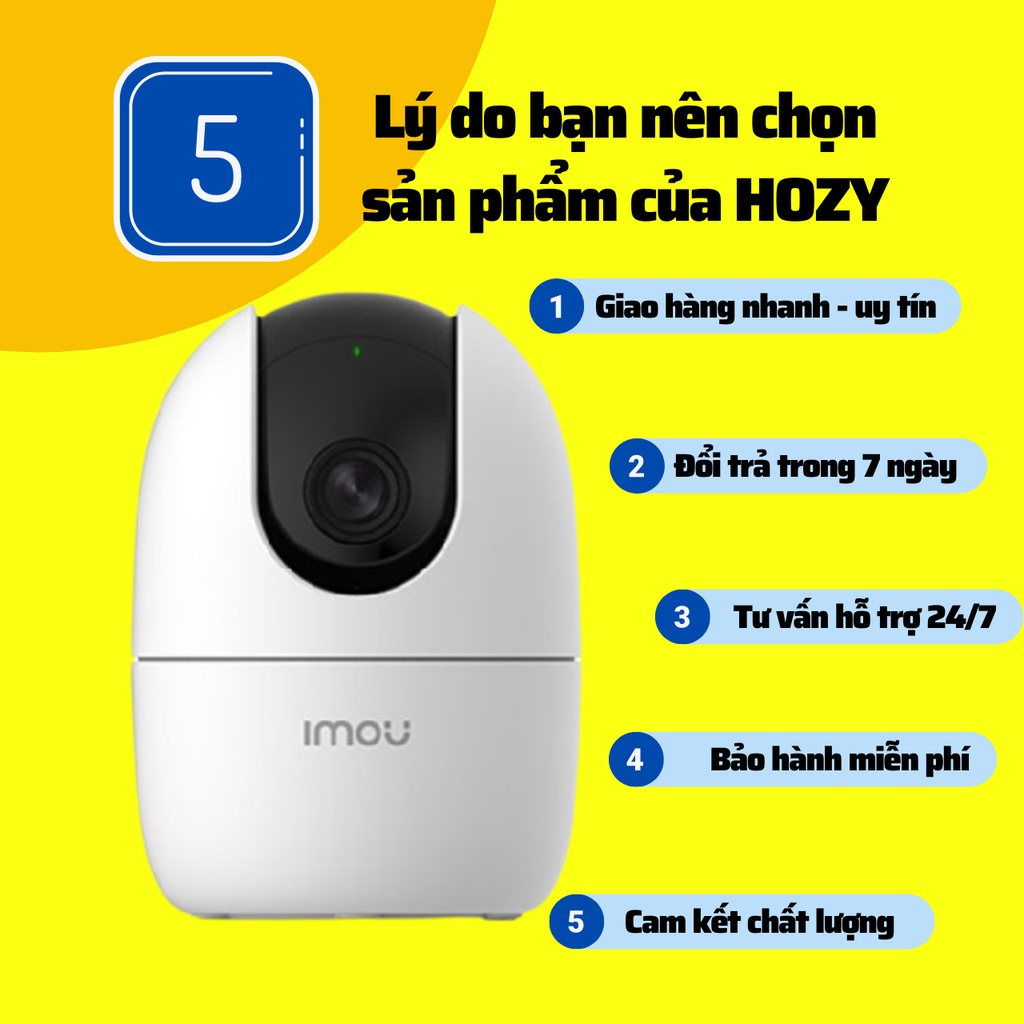 [Mã ELHAMS5 giảm 6% đơn 300K] camera wifi trong nhà imou Ranger2 A22 ,A42 xoay 360 2MP 4MP còi hú báo động