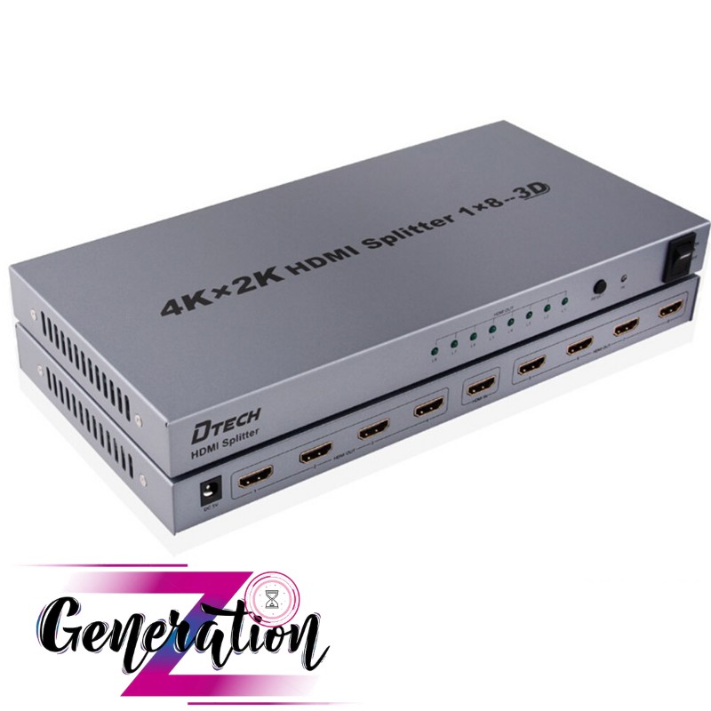 BỘ CHIA HDMI 1 RA 8 DTECH (DT-7148) - MULTI HDMI 1-8 4K DTECH (DT-7148)