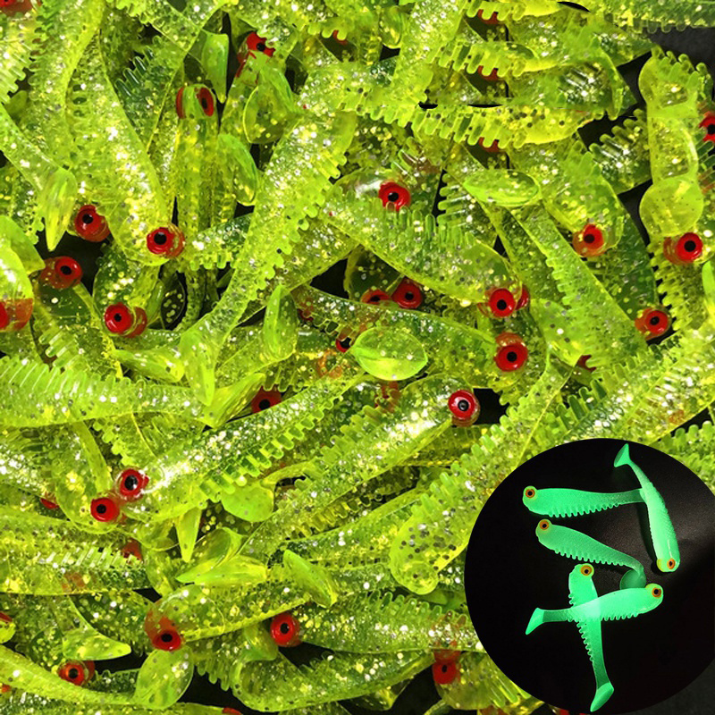 Mồi câu cá giả bằng silicon mềm phát sáng độc đáo