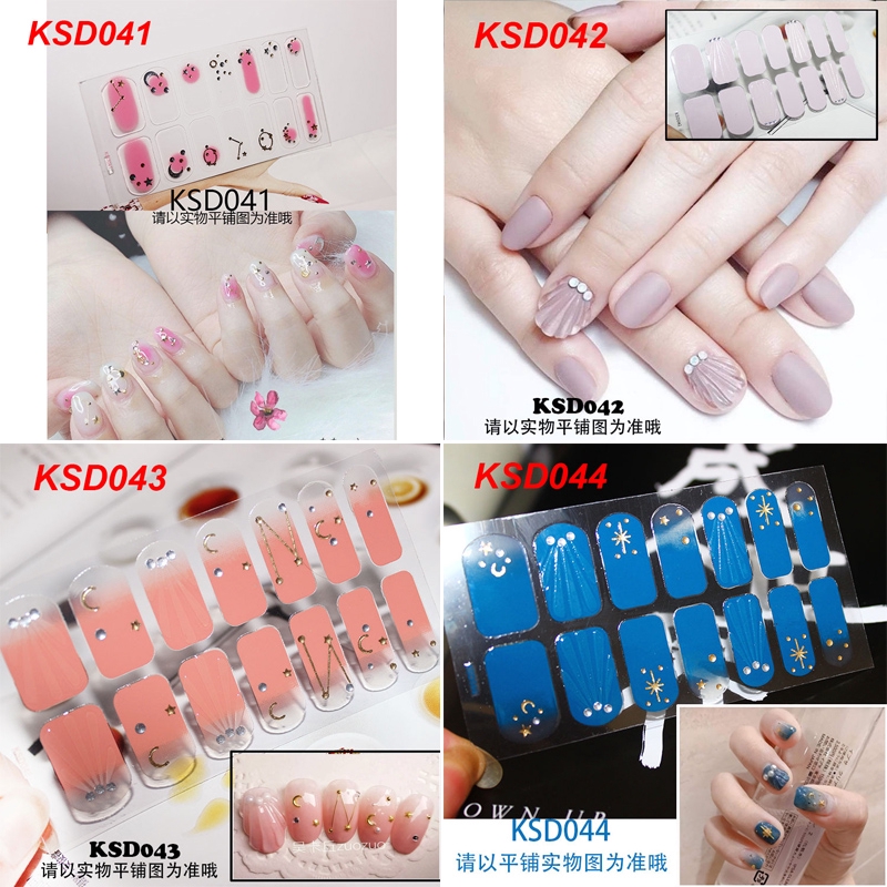 (Hàng Mới Về) Set 14 Miếng Dán Móng Tay Giả 3d Thời Trang Ksd029-048