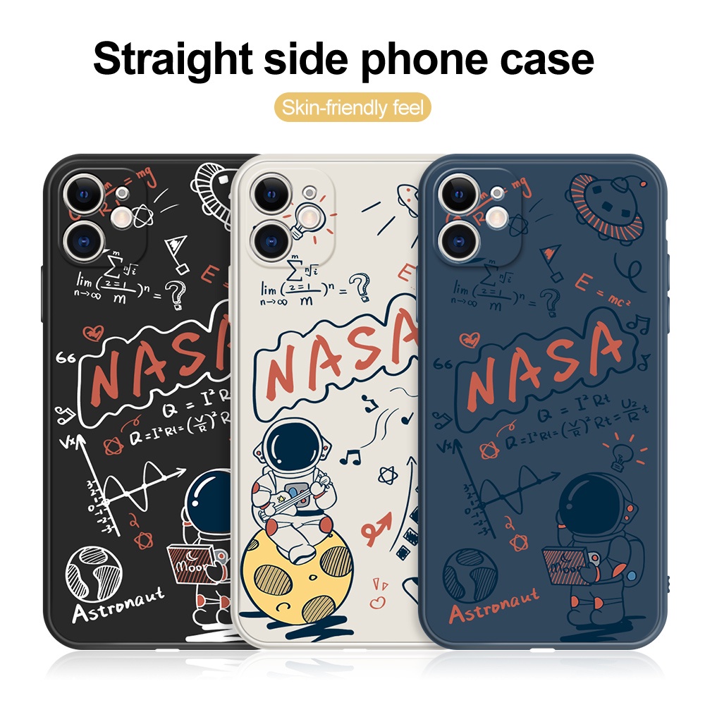 Ốp điện thoại in hình phi hành gia thích hợp cho iPhone 11 Pro Max iPhone 7 8 6 6s Plus iPhone X XS XR Max H008