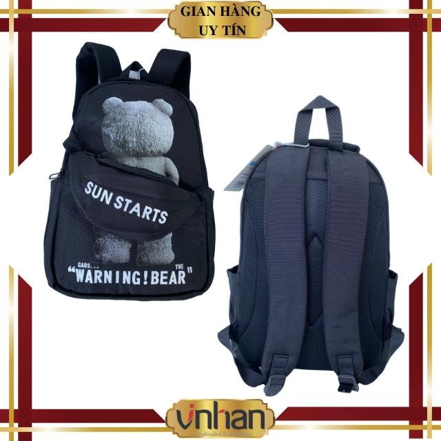Balo cặp sách trẻ em đi học chống gù học sinh tiểu học trung học, cấp 1,2 màu đen, kiểu sang trọng rộng rãi Vinha BL28