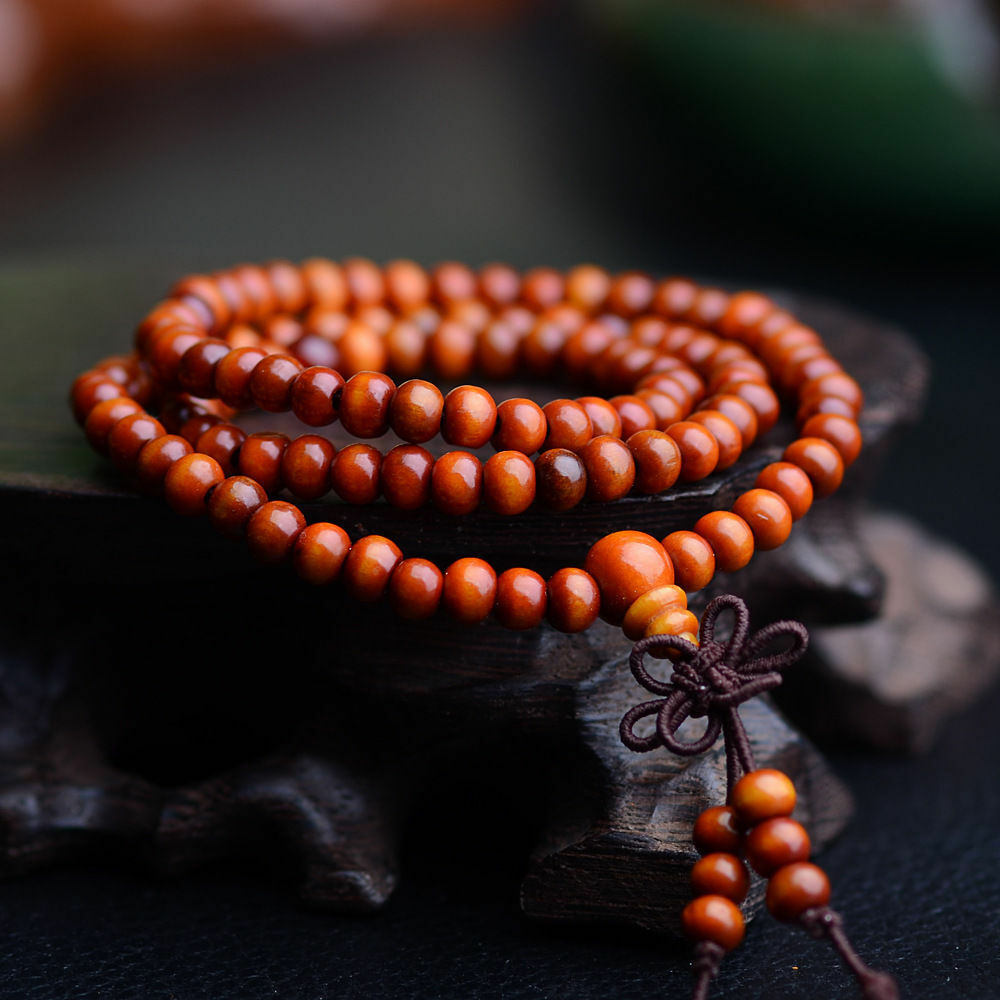 Vòng đeo tay 108 hạt gỗ đàn hương 6mm cầu nguyện phong cách Phật Giáo thời trang unisex | BigBuy360 - bigbuy360.vn