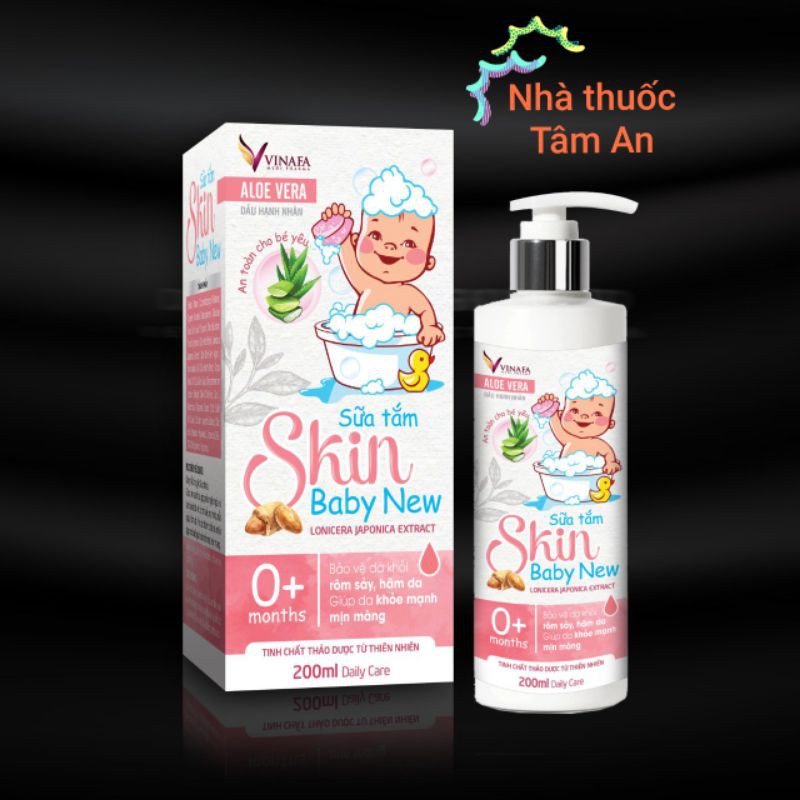 Sữa tắm rôm sảy cho bé dầu hạnh nhân Skin Baby New