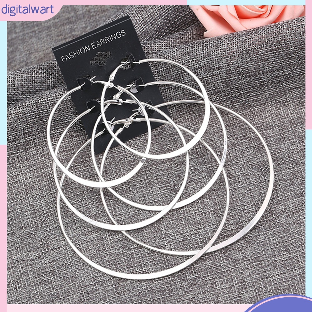 Set 3 Cặp Hoa Tai Dạng Vòng Thời Trang Dành Cho Nữ