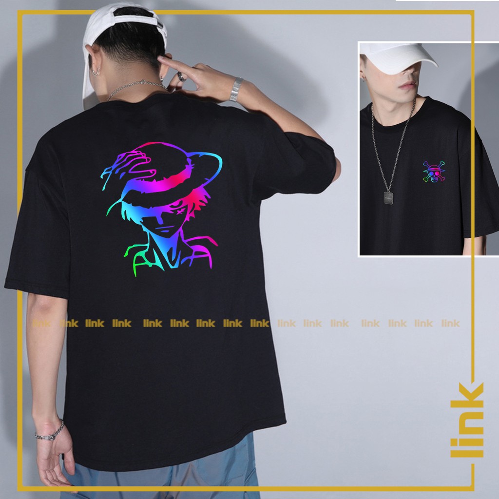 Áo thun phản quang hình ONE PIECE siêu ngầu tay lỡ