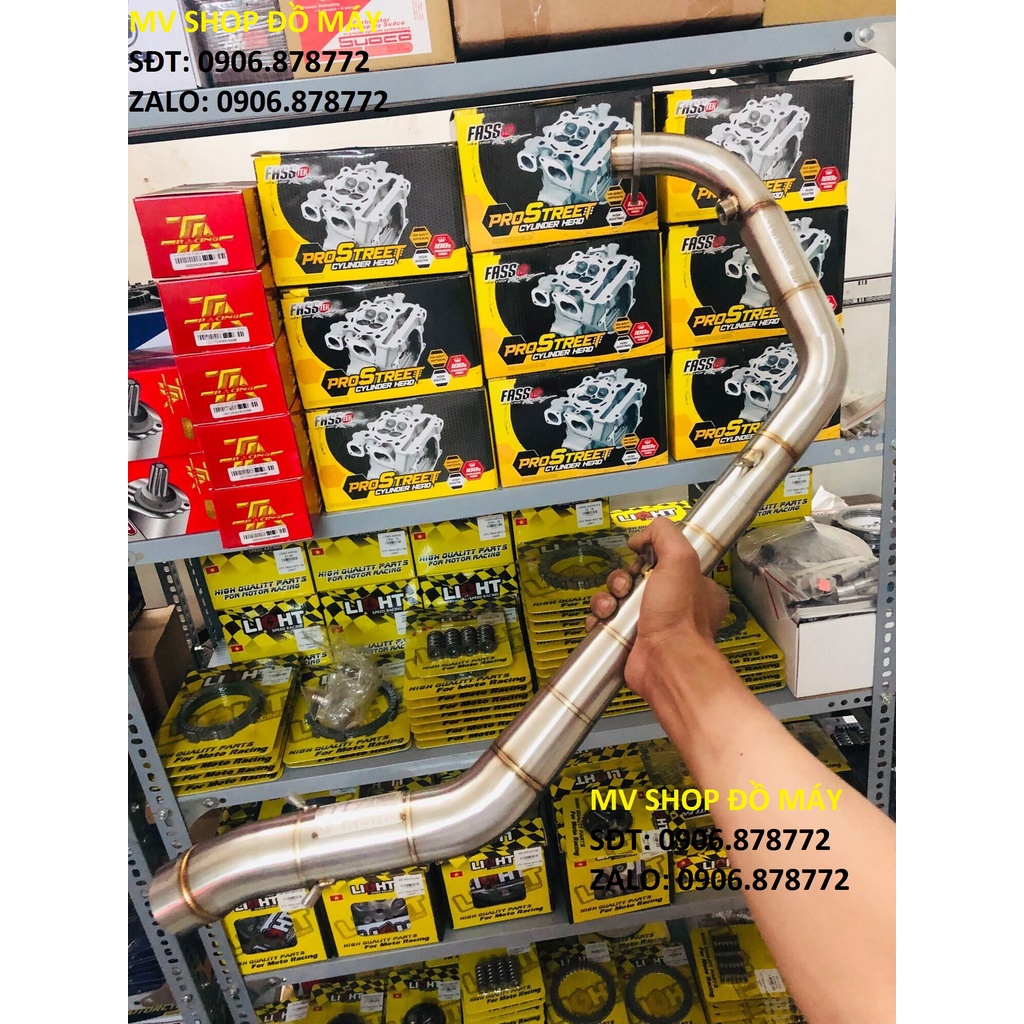 Cổ pô R8 đủ kích cở dành cho EX135/EX150/WINNER SONIC. Tặng Kèm 2 Lò Xo treo PÔ