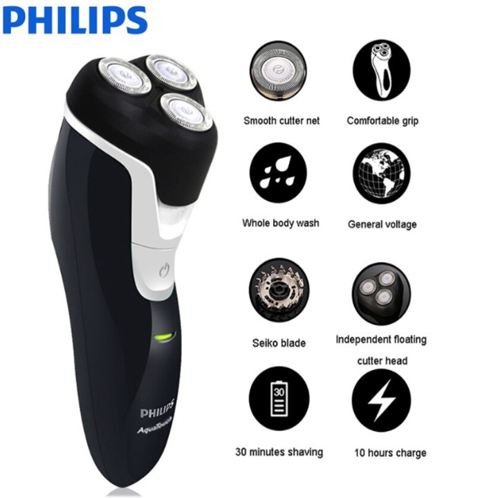 Máy cạo râu cao cấp khô và ướt thương hiệu Philips AT610 - Hàng nhập khẩu chính hãng