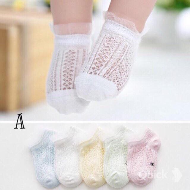 sỉ tận gốc 10 set = 50 đôi tất lưới xuất Hàn cho bé trai bé gái