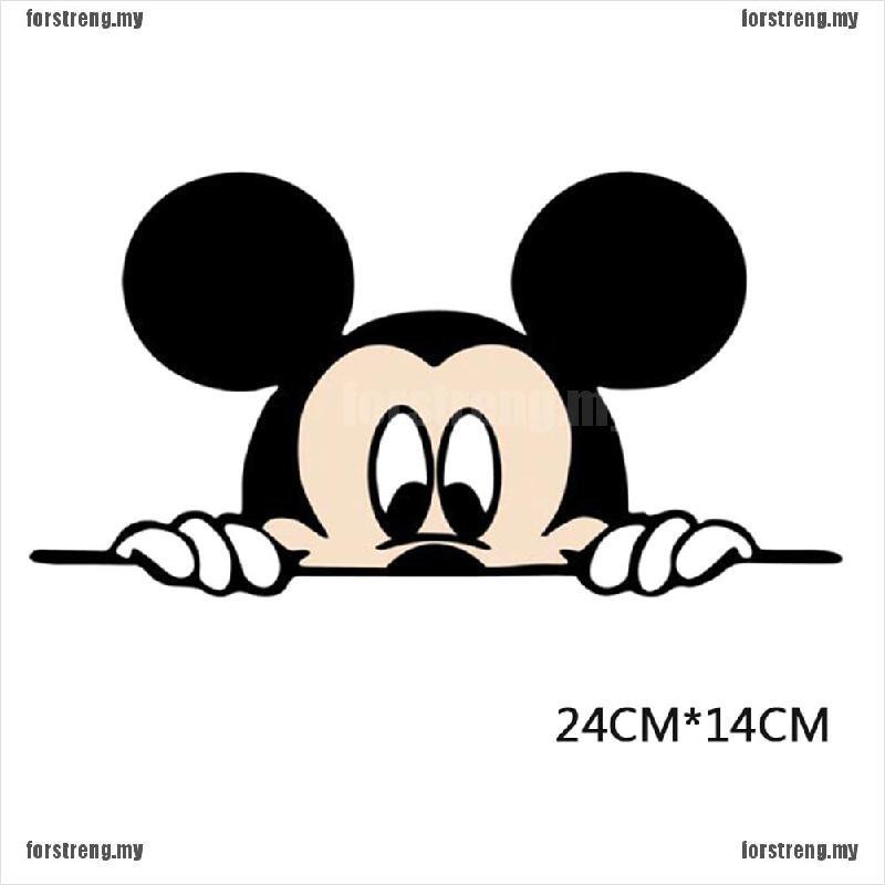 1 Sticker Dán Kính Chiếu Hậu Hình Chuột Mickey Đáng Yêu 24x14cm