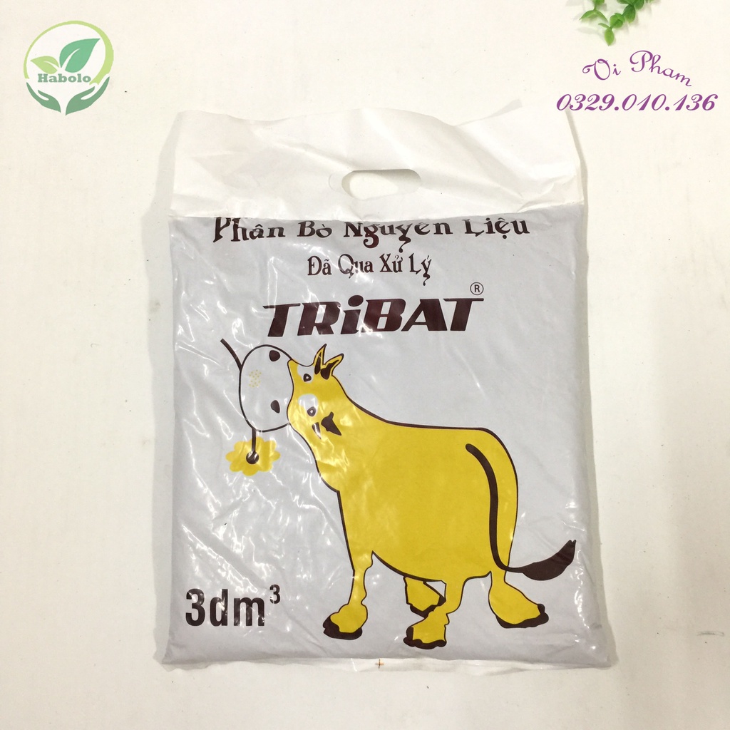 Phân bò khô đã qua xử lý không có mùi hôi - Thích hợp cho mọi loại cây trồng Tribat 3dm3