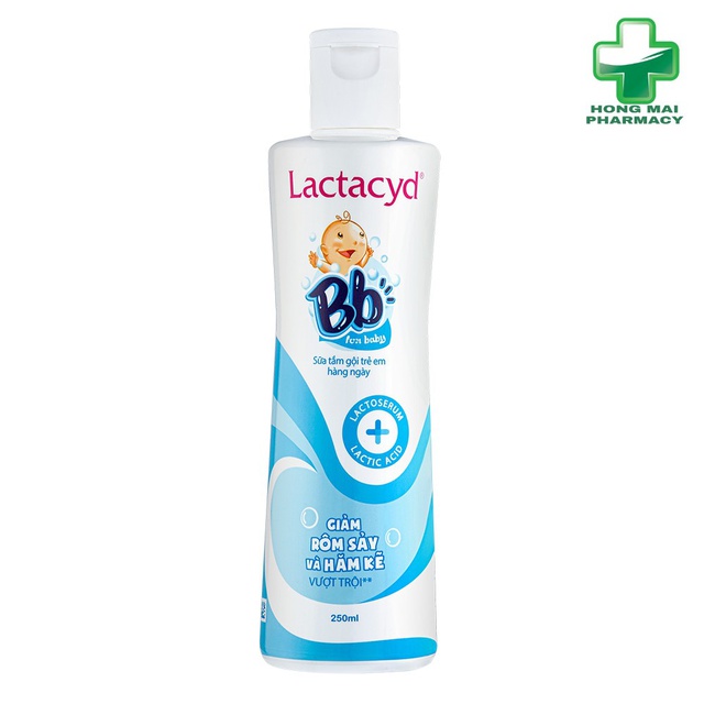 Dung dịch tắm gội lactacyd BB cho trẻ em hỗ trợ điều trị rôm sấy- 250ml(mẫu mới)