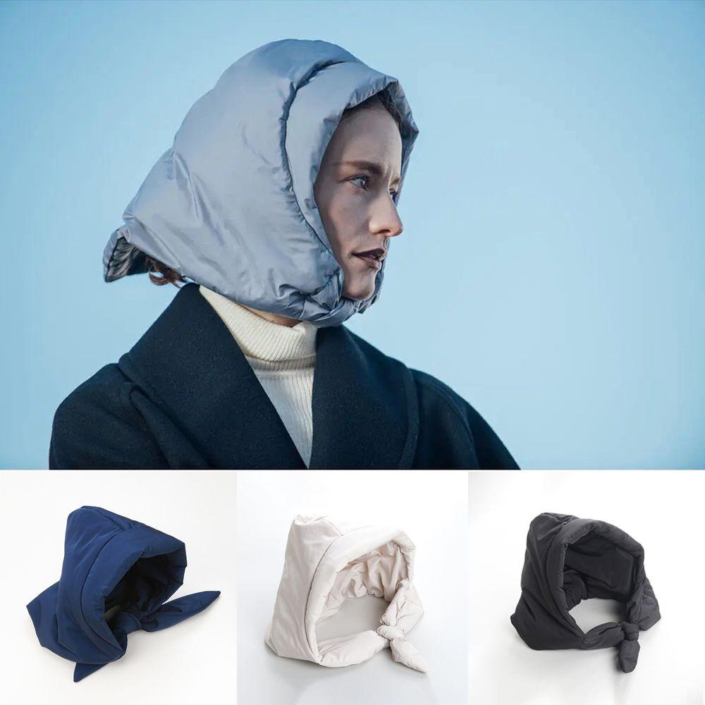 JUNE Mũ Trùm Đầu Vải Cotton Dày Mềm Mại Chống Gió Thời Trang Đường Phố Cho Nữ