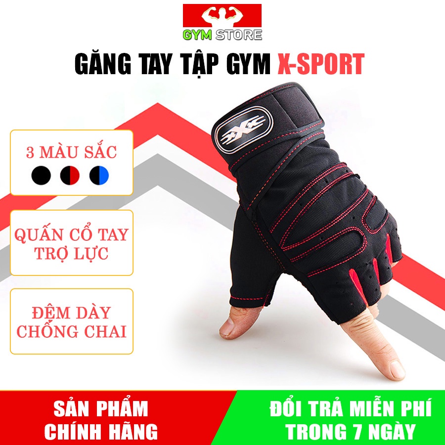 GĂNG TAY TẬP GYM có quấn cổ tay ⚡FREE SHIP⚡ Găng Tay thể thao XXX