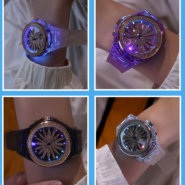 Đồng hồ nữ SKMEI chính hãng dạ quang mặt trong xoay360 size 45mm phong trao 2021 xu hướng thời trang cao cấp