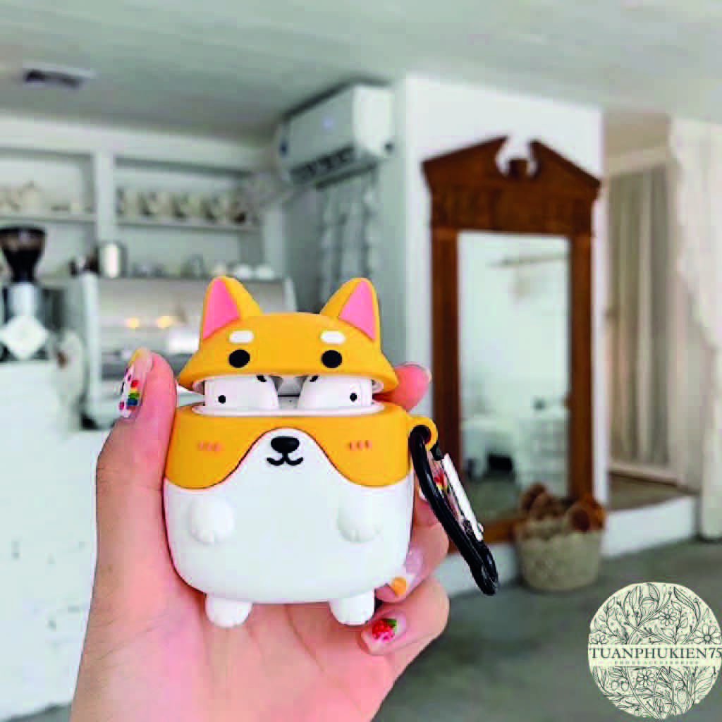 Airpods Case CHÓ HUSKY - CORGI Case Tai Nghe Không Dây Airpods 1/2/i12 - MOBILE89