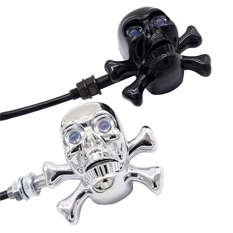 1 Cặp Đèn Xi Nhan Hình Đầu Lâu Cho Xe Máy atv