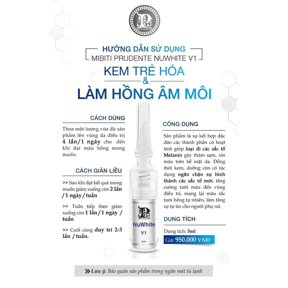 Kem giảm Thâm Nách,Làm hồng nhũ hoa,môi,vùng kín MIBITI PRUDENTE NUWHITE H6, N1, L1A | BigBuy360 - bigbuy360.vn