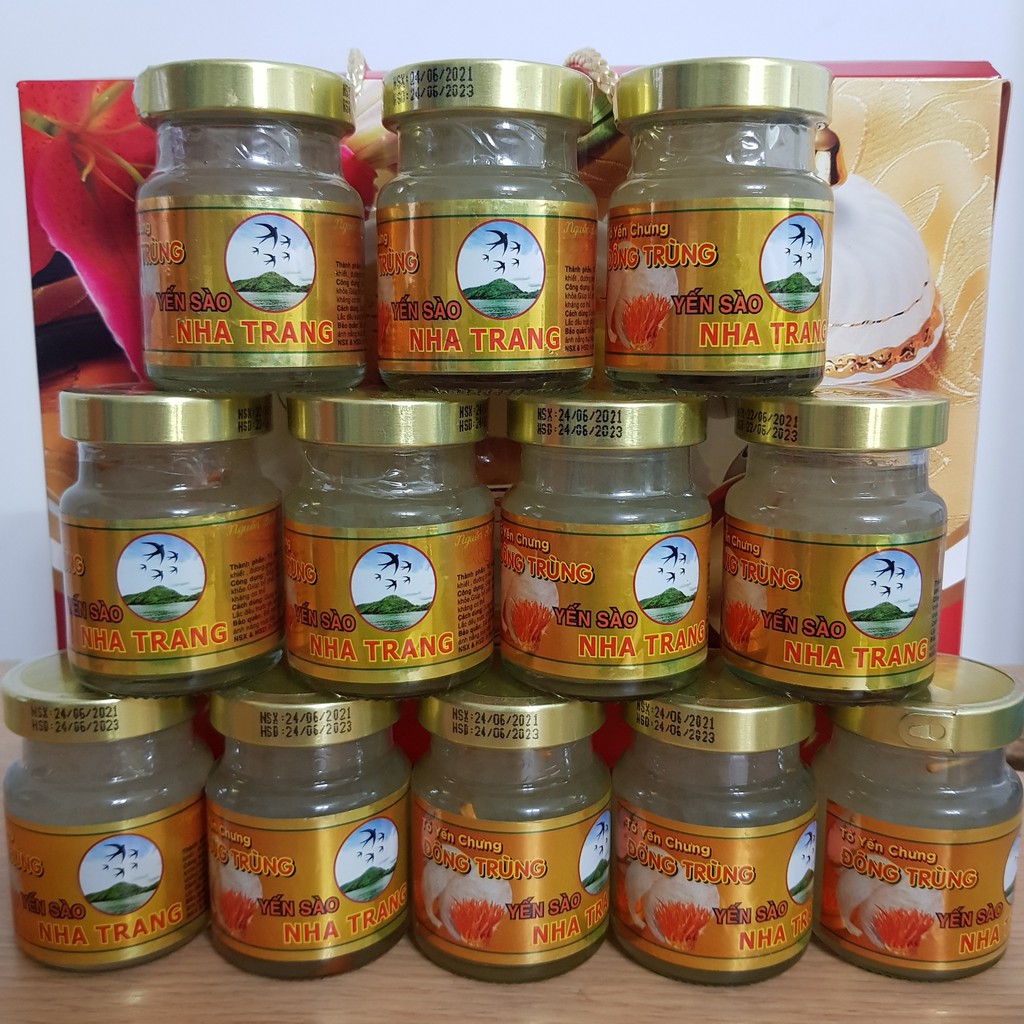 Yến sào nha trang, yến chưng sẵn Đường Phèn, Hạt Chia, Đông Trung 70ml