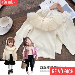 Áo cổ bèo tiểu thư cho bé gái 2020