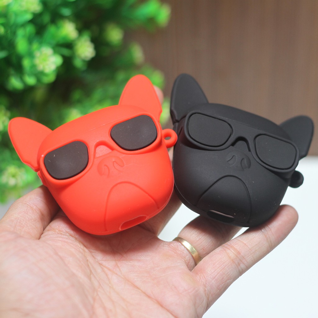 Vỏ bảo vệ ❤️FREESHIP❤️ bao đựng tai nghe airpod 1, 2 bluetooth i12 i12 tws - Hali Store: Cún Đeo Kính