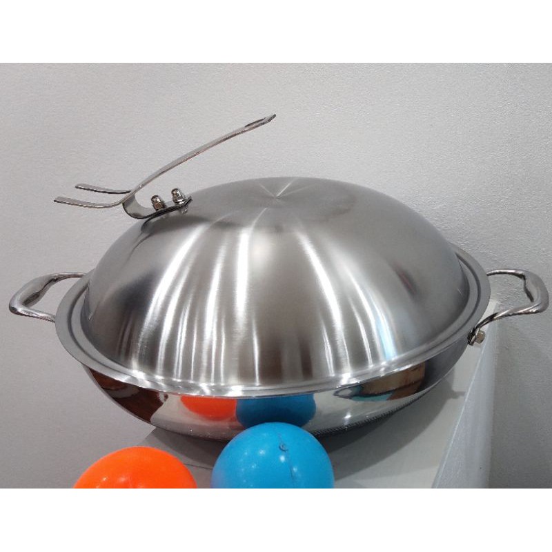 Chảo chống dính tổ ong 2 mặt 5 lớp inox 304 sâu lòng nắp vồng 36cm SIÊU TO KHỔNG LỒ nấu thắng cố hấp bánh bao tuyệt vời