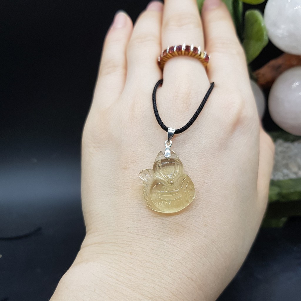 (KÈM MÓC BẠC) Mặt dây chuyền vòng cổ Hồ Ly Vàng (ngắn) kích hoạt tình duyên, may mắn, bình an Nam Nữ Mệnh Thổ, Kim