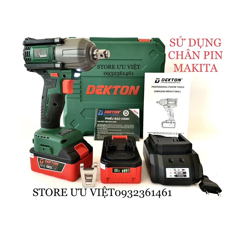 DK-IW2140SMKT Máy siết bulong 475Nm Chính hãng Dekton (Chân pin Makita) full bộ GIÁ CỰC TỐT TẠI STORE ƯU VIỆT