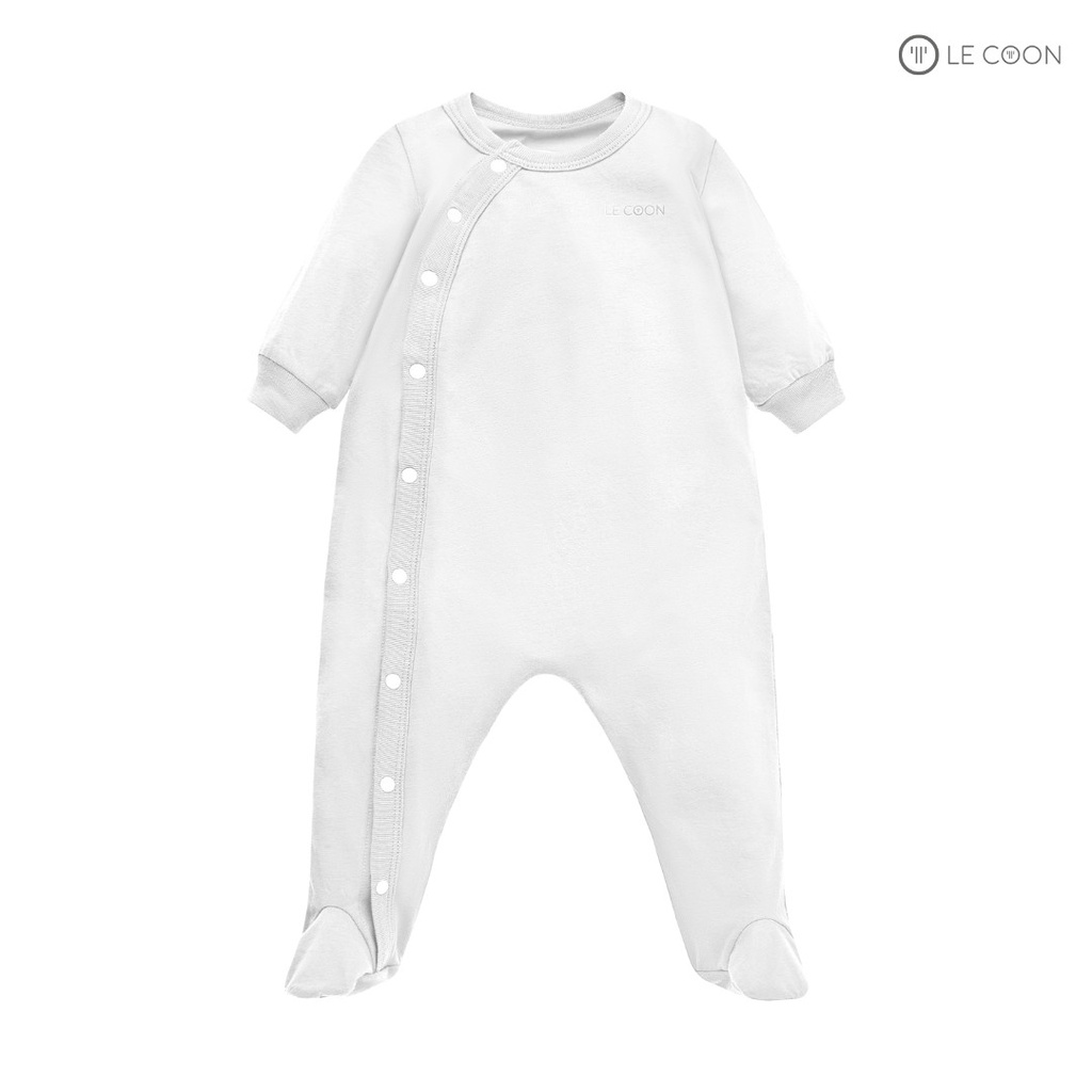 Bộ Bodysuit cúc bấm vạt chéo liền tất Le Coon cho bé trai bé gái ( LC0880 )