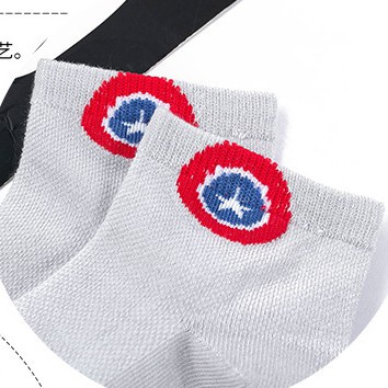 Set 5 Đôi Tất Cotton In Logo Marvel Siêu Anh Hùng Thoải Mái Chất Lượng Cao Thời Trang Mùa Hè Cho Bé Trai Và Gái